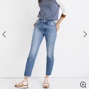 Madewell The Perfect Vintage Jean Size 28 Straight Leg High Rise Raw Hem Preppy